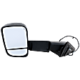 Driver Side Towing Mirror, Power Adjust, Heated, Manual Folding, Textured Black, In-housing Signal Light, No Memory, With Puddle Light, No Auto-Dim, No Blind Spot Feature
