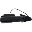 Passenger Side Towing Mirror, Power Adjust, Heated, Manual Folding, Textured Black, In-housing Signal Light, No Memory, With Puddle Light, No Auto-Dim, With Blind Spot Detection in Glass