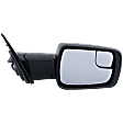 Passenger Side Mirror, Power Adjust, Heated, Manual Folding, Textured Black, In-housing Signal Light, No Memory, With Puddle Light, No Auto-Dim, No Blind Spot Feature