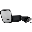 Driver Side Towing Mirror, Upper - Power Adjust, Lower - Manual Adjust, Heated, Manual Folding, Textured Black, In-housing Signal Light, No Memory, No Puddle Light, No Auto-Dim