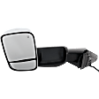 Driver Side Towing Mirror, Upper - Power Adjust, Lower - Manual Adjust, Heated, Manual Folding, Chrome, In-housing Signal Light, No Memory, No Puddle Light, No Auto-Dim, With Blind Spot Glass