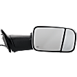 2021 Ram 4500 - Passenger Side Towing Mirror, Upper - Power Adjust, Lower - Manual Adjust, Heated, Chrome, Manual Folding, In-housing Signal Light, With Blind Spot Glass, No Memory, No Puddle Light, No Auto-Dim