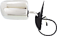 Passenger Side Mirror, Power Adjust, Non-Heated, Manual Folding, Chrome, No Signal Light, No Memory, No Puddle Light, No Auto-Dim, No Blind Spot Feature
