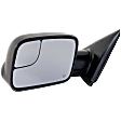 Driver Side Towing Mirror, Power Adjust, Manual Folding, Heated, Textured Black, No Signal Light, No Memory, No Puddle Light, No Auto-Dimming, With Blind Spot Glass