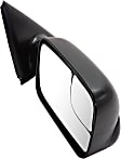 Passenger Side Towing Mirror, Power, Manual Folding, Heated, Textured Black, No Signal Light, No Memory, No Puddle Light, No Auto-Dimming, With Blind Spot Glass