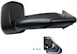 Passenger Side Towing Mirror, Manual Adjust, Non-Heated, Manual Folding, Textured Black, No Signal Light, No Memory, No Puddle Light, No Auto-Dimming, With Blind Spot Glass