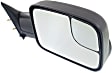 Passenger Side Towing Mirror, Manual Adjust, Non-Heated, Manual Folding, Textured Black, No Signal Light, No Memory, No Puddle Light, No Auto-Dimming, With Blind Spot Glass