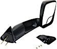 Passenger Side Towing Mirror, Manual Adjust, Non-Heated, Manual Folding, Textured Black, No Signal Light, No Memory, No Puddle Light, No Auto-Dimming, With Blind Spot Glass