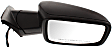 Passenger Side Mirror, Power Adjust, Heated, Manual Folding, Textured Black, In-housing Signal Light, No Memory, With Puddle Light, No Auto-Dimming, No Blind Spot Feature