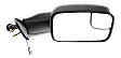 Passenger Side Towing Mirror, Power Adjust, Non-Heated, Manual Folding, Textured Black, No Signal Light, No Memory, No Puddle Light, No Auto-Dim, With Blind Spot Glass