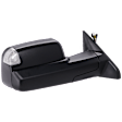Passenger Side Towing Mirror, Power Adjust, Heated, Manual Folding, Textured Black, In-housing Signal Light, Without Memory Recall, With Puddle Light, No Auto-Dimming, No Blind Spot Feature