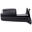 Passenger Side Towing Mirror, Power Adjust, Heated, Manual Folding, Textured Black, In-housing Signal Light, Without Memory Recall, With Puddle Light, No Auto-Dimming, No Blind Spot Feature