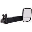 Passenger Side Towing Mirror, Power Adjust, Heated, Manual Folding, Textured Black, In-housing Signal Light, Without Memory Recall, With Puddle Light, No Auto-Dimming, No Blind Spot Feature