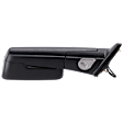 Passenger Side Towing Mirror, Power Adjust, Heated, Manual Folding, Textured Black, In-housing Signal Light, Without Memory Recall, With Puddle Light, No Auto-Dimming, No Blind Spot Feature