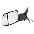 Driver Side Towing Mirror, Power Adjust, Heated, Manual Folding, Chrome, In-housing Signal Light, With Memory, With Puddle Light, No Auto-Dim, No Blind Spot Feature