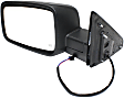 2017 Ram 1500 Tradesman 6 Cyl 3.6L - Driver Side Mirror, Power, Heated, Textured Black, Manual Folding, No Signal Light, No Blind Spot Feature, No Memory, No Puddle Light, No Auto-Dimming, With Temperature Sensor, For Models Without Towing Package