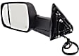 Driver Side Towing Mirror, Power Adjust, Heated, Manual Folding, Textured Black, In-housing Signal Light (White Bulb), No Memory, With Puddle Light, With Blind Spot Glass