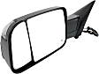 Driver Side Towing Mirror, Power Adjust, Heated, Manual Folding, Textured Black, In-housing Signal Light (White Bulb), No Memory, With Puddle Light, With Blind Spot Glass