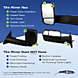 Driver Side Towing Mirror, Power, Heated, Manual Folding, Textured Black, In-housing Signal Light, No Memory, With Puddle Light, With Blind Spot Glass, With Outside Air Temperature Sensor