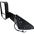 Driver Side Towing Mirror, Power, Heated, Manual Folding, Textured Black, In-housing Signal Light, No Memory, With Puddle Light, With Blind Spot Glass, With Outside Air Temperature Sensor