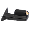 Driver Side Towing Mirror, Power, Heated, Manual Folding, Textured Black, In-housing Signal Light, No Memory, With Puddle Light, With Blind Spot Glass, With Outside Air Temperature Sensor