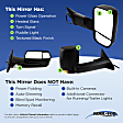 2022 Ram 1500 Classic Tradesman - Passenger Side Towing Mirror, Power, Heated, Manual Folding, Textured Black, With Blind Spot Glass, In-housing Signal Light, Without Memory, With Puddle Light, without Temperature Sensor