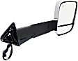 Passenger Side Towing Mirror, Power Adjust, Heated, Manual Folding, Chrome, In-housing Signal Light, With Memory, With Puddle Light, With Blind Spot Glass, Without Temperature Sensor