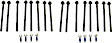 HBK1105 DNJ Cylinder Head Bolt Cylinder Head Bolt, Set of 16