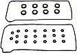 2002 Lincoln Navigator - Valve Cover Gasket, VIN R, DOHC Engine, With InTech Engine, 32 Valve, Without Spark Plug Tube Seals Grommets, 8 Cyl 5.4L
