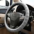 3301GY Comfort Grips Racing Grip Steering Wheel Cover - Gray, Leatherette Vinyl, Universal 13.5-14.4 in., Slip-On, Sold individually