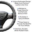 3301GY Comfort Grips Racing Grip Steering Wheel Cover - Gray, Leatherette Vinyl, Universal 13.5-14.4 in., Slip-On, Sold individually