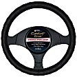 3302BK Comfort Grip Racing Grip Steering Wheel Cover - Black, Leatherette Vinyl, Universal 14.5-15.5 in., Slip-On, Sold individually