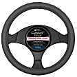 3302GY Comfort Grip Racing Grip Steering Wheel Cover - Gray, Leatherette Vinyl, Universal 14.5-15.5 in., Slip-On, Sold individually