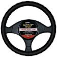 3303BK Comfort Grip Racing Grip Steering Wheel Cover - Black, Leatherette Vinyl, Universal 15.5-16.5 in., Slip-On, Sold individually