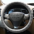 3303GY Comfort Grip Racing Grip Steering Wheel Cover - Gray, Leatherette Vinyl, Universal 15.5-16.5 in., Slip-On, Sold individually