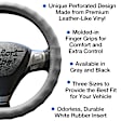 3303GY Comfort Grip Racing Grip Steering Wheel Cover - Gray, Leatherette Vinyl, Universal 15.5-16.5 in., Slip-On, Sold individually