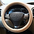 3311TN Comfort Grips Ultra Plush Steering Wheel Cover - Tan, Microfiber and memory foam, Universal 13.5-14.4 in., Slip-On, Sold individually