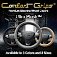 3311TN Comfort Grips Ultra Plush Steering Wheel Cover - Tan, Microfiber and memory foam, Universal 13.5-14.4 in., Slip-On, Sold individually