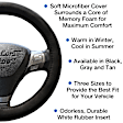 3312BK Comfort Grips Ultra Plush Steering Wheel Cover - Black, Microfiber and memory foam, Universal 14.5-15.4 in., Slip-On, Sold individually