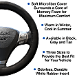 3313BK Comfort Grips Ultra Plush Steering Wheel Cover - Black, Microfiber and memory foam, Universal 15.5-16.5 in., Slip-On, Sold individually