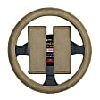 3315TN Comfort Grips Ultra Plush Combo Pack Steering Wheel Cover - Tan, Microfiber and memory foam, Universal 13.5-14.4 in., Slip-On, Kit