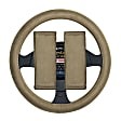 3316TN Comfort Grips Ultra Plush Combo Pack Steering Wheel Cover - Tan, Microfiber and memory foam, Universal 14.5-15.4 in., Slip-On, Kit