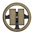 3317TN Comfort Grips Ultra Plush Combo Pack Steering Wheel Cover - Tan, Microfiber and memory foam, Universal 15.5-16.5 in., Slip-On, Kit