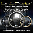 3323BK Comfort Grips Performa Pro Grip Steering Wheel Cover - Black, Leatherette Vinyl, Universal 15.5-16.5 in., Slip-On, Sold individually