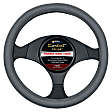 3331GY Comfort Grips Sedona Grip Steering Wheel Cover - Gray, Leatherette Vinyl, Universal 13.5-14.4 in., Slip-On, Sold individually