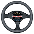 3332GY Comfort Grips Sedona Grip Steering Wheel Cover - Gray, Leatherette Vinyl, Universal 14.5-15.4 in., Slip-On, Sold individually