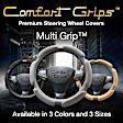3351BK Comfort Grip Multi Grip Steering Wheel Cover - Black, Faux Suede, Universal 13.5-14.5 in., Slip-On, Sold individually