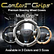 3351TN Comfort Grips Multi Grip Steering Wheel Cover - Tan, Microfiber and memory foam with Leather-like accents, Universal 13.5-14.4 in., Slip-On, Sold individually