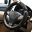 3353BK Comfort Grip Multi Grip Steering Wheel Cover - Black, Faux Suede, Universal 15.5-16.5 in., Slip-On, Sold individually