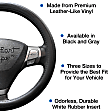 3362BK Comfort Grip Sport Grip Steering Wheel Cover - Black, Leatherette, Universal 14.5-15.5 in., Slip-On, Sold individually